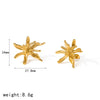 Women's Flower Shaped Stainless Steel Earrings And Ring Jewelry Set With Geometric Design And Pvd Vacuum Gold Plated Finish