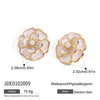 Women's Flower Titanium Steel And Stainless Steel Necklace Earrings And Ring Set With Electroplating