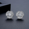 Women's Flower Zircon Earrings With Electroplated Copper Inlay Floral Fashion Ear Jewelry Wholesale