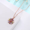 Women's Flower Zircon Pendant Necklace With Snake Bone Chain In Environmentally Friendly Copper Elegant Clavicle Necklace