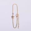 Women's Flower Zodiac Peanut Pendant Bracelet Copper Titanium Steel Zircon Birthstone