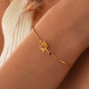 Women's Flower Zodiac Peanut Pendant Bracelet Copper Titanium Steel Zircon Birthstone