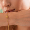 Women's Flower Zodiac Peanut Pendant Bracelet Copper Titanium Steel Zircon Birthstone