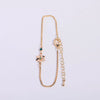 Women's Flower Zodiac Peanut Pendant Bracelet Copper Titanium Steel Zircon Birthstone