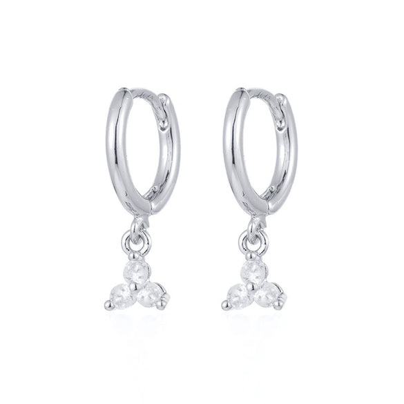 Women's Flowers Zircon Simple Joker Earrings