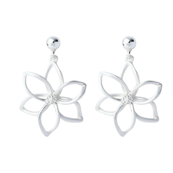 Women's Flowershaped Alloy Drop Earrings Midlength Statement Jewelry With A Simple Elegant Design