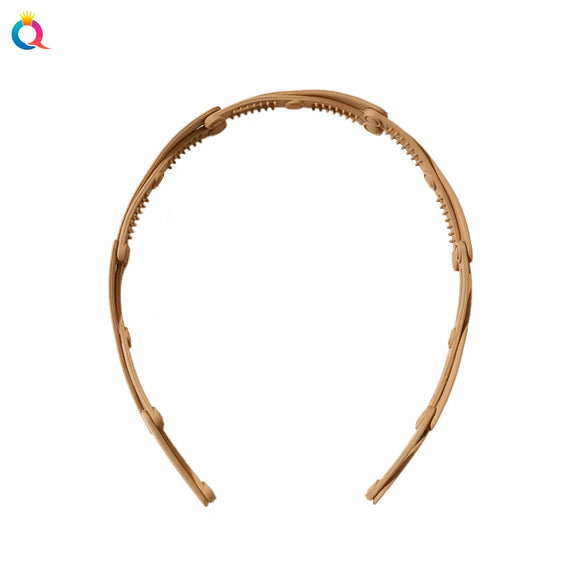 Women's Foldable Abs Plastic Resin Headband With Nonslip Teeth And Handmade Hair Accessory Design