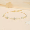Women's Foot Chain S925 Sterling Silver Fourleaf Clover Geometric Style Zircon Jewelry
