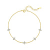 Women's Foot Chain S925 Sterling Silver Fourleaf Clover Geometric Style Zircon Jewelry