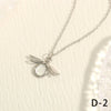 Women's Forest Moonstone Firefly Necklace Copper Material With Insect Pattern And Inlay Processing O Word Chain