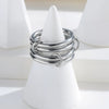 Women's Fourlayer Stacked Ring Titanium Steel 18K Gold Plated Geometric Style Hand Jewelry