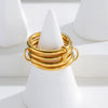 Women's Fourlayer Stacked Ring Titanium Steel 18K Gold Plated Geometric Style Hand Jewelry