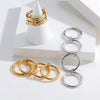 Women's Fourlayer Stacked Ring Titanium Steel 18K Gold Plated Geometric Style Hand Jewelry