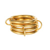 Women's Fourlayer Stacked Ring Titanium Steel 18K Gold Plated Geometric Style Hand Jewelry