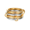 Women's Fourlayer Stacked Ring Titanium Steel 18K Gold Plated Geometric Style Hand Jewelry