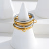 Women's Fourlayer Stacked Ring Titanium Steel 18K Gold Plated Geometric Style Hand Jewelry