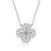 Women's Fourleaf Clover S925 Sterling Silver Ochain Necklace With Yellow Diamond Design And Light Luxury Style