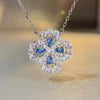 Women's Fourleaf Clover S925 Sterling Silver Ochain Necklace With Yellow Diamond Design And Light Luxury Style