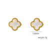 Women's Fourleaf Clover Titanium Steel Earrings With Electroplated Geometric Design Highend Sense Summer Niche Fashion Temperament
