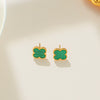 Women's Fourleaf Clover Titanium Steel Earrings With Electroplated Geometric Design Highend Sense Summer Niche Fashion Temperament