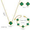 Women's Fourleaf Clover Titanium Steel Earrings With Electroplated Geometric Design Highend Sense Summer Niche Fashion Temperament