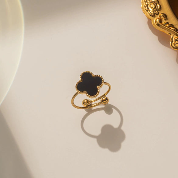Women's Fourleaf Clover Titanium Steel Earrings With Electroplated Geometric Design Highend Sense Summer Niche Fashion Temperament