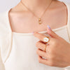 Women's French Geometric Hollow Titanium Steel Earrings Necklace Set Jewelry With Electroplating
