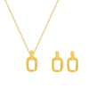 Women's French Geometric Hollow Titanium Steel Earrings Necklace Set Jewelry With Electroplating