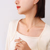 Women's French Geometric Hollow Titanium Steel Earrings Necklace Set Jewelry With Electroplating