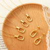 Women's French Geometric Hollow Titanium Steel Earrings Necklace Set Jewelry With Electroplating