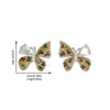 Women's French Retro Copper Earrings With Dead Leaf Butterfly Design And Electroplating Treatment