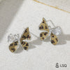 Women's French Retro Copper Earrings With Dead Leaf Butterfly Design And Electroplating Treatment