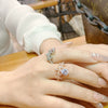 Women's French Retro Crown Pattern Copper Ring With Micro Inlaid Water Drop Crystal And Thick 18K Gold Plated Lace Design