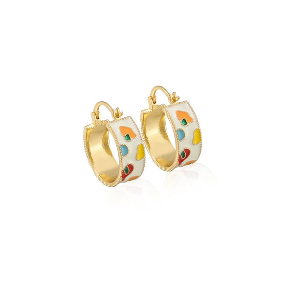 Women's French Retro Geometric Oil Dripping Copper Handmade Earrings