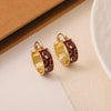 Women's French Retro Geometric Oil Dripping Copper Handmade Earrings