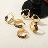 Women's French Retro Geometric Oil Dripping Copper Handmade Earrings