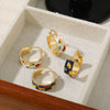 Women's French Retro Geometric Oil Dripping Copper Handmade Earrings