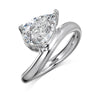 Women's French Retro Geometric S925 Sterling Silver Pearshaped Ring With 8A Zircon And Electroplating