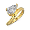 Women's French Retro Geometric S925 Sterling Silver Pearshaped Ring With 8A Zircon And Electroplating