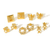 Women's French Retro Geometric Zircon Stainless Steel Electroplated Earrings And Butterfly Ear Pin Jewelry