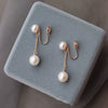 Women's French Retro Natural Freshwater Pearl Ear Clip Earrings Alien Shape Exotic Style