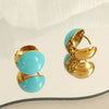 Women's French Retro U Shape 316L Stainless Steel Gold Plated Earrings
