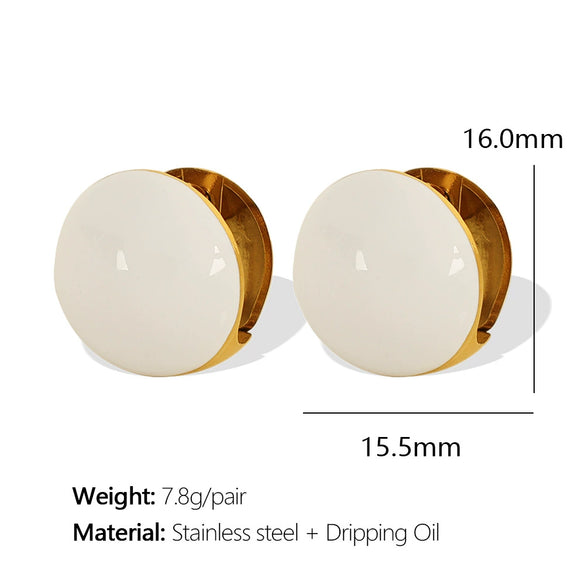 Women's French Retro U Shape 316L Stainless Steel Gold Plated Earrings