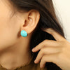 Women's French Retro U Shape 316L Stainless Steel Gold Plated Earrings