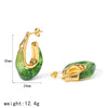 Women's French Retro U Shaped Resin Earrings With Stainless Steel Posts And Vacuum Gold Plated Finish Geometric Niche Design