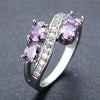 Women's French Romantic Purple Zircon Geometric Copper Ring Accessories