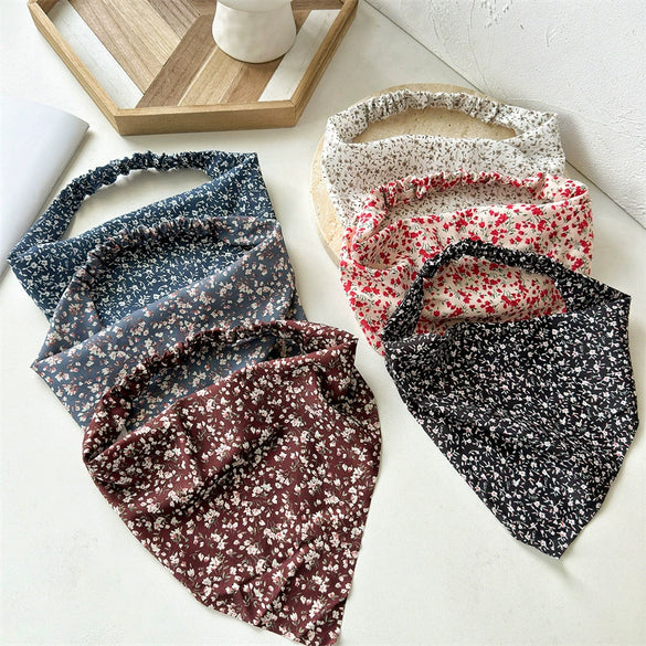 Women's Fresh Cloth Geometric Triangle Bag And Square Hair Accessories Elastic Band