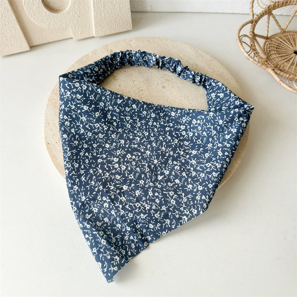 Women's Fresh Cloth Geometric Triangle Bag And Square Hair Accessories Elastic Band