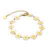 Women's Fresh Flower Stainless Steel And Titanium Steel Electroplated Bracelet