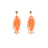 Women's Fresh Resin Petals Long Tassel Earrings With Flower Pattern And Electroplating
